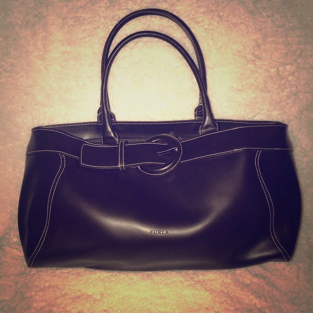Brown leather Furla handbag